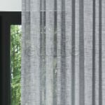 Gri Keten Çizgi Efekli Kalın Dökümlü Düz Tül Perde | Torin