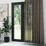 Kahverengi Şönil Efekli File Kalın Düz Tül Perde | Ezri - Görsel 3