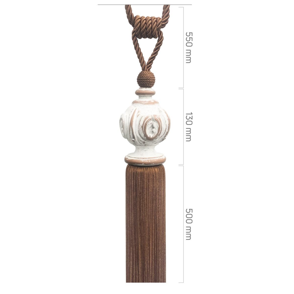 Braçol - Ahşap Beyaz Eskitme Metal - Antik - Görsel 1