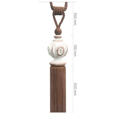 Braçol - Ahşap Beyaz Eskitme Metal - Antik