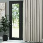 Koyu Krem Keten Desen Efekli Dökümlü Fon Perde | Ezri - Görsel 3