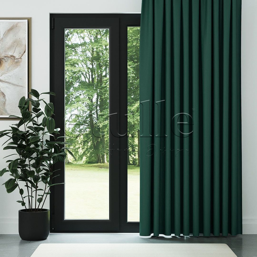 Koyu Yeşil Modern Balık Sırtı Desenli Fon Perde | Cirrus - Görsel 2