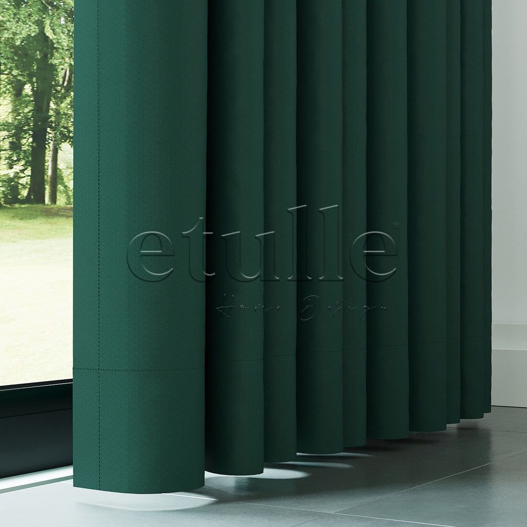 Koyu Yeşil Modern Balık Sırtı Desenli Fon Perde | Cirrus - Görsel 4