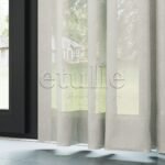 Krem İpek Krep Buzlu Sık Dokuma Zemin Düz Sade Tül Perde | Onetti - Görsel 4