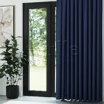 Lacivert Modern Balık Sırtı Desenli Fon Perde | Cirrus - Görsel 3