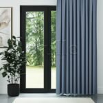 Mavi Modern Balık Sırtı Desenli Fon Perde | Cirrus - Görsel 2