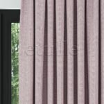 Pembe Keten Desen Efekli Dökümlü Fon Perde | Ezri