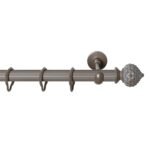 Rustik Perde Borusu 30-45 mm - Kahverengi Eskitme Metal - Elmas