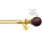 Rustik Perde Borusu 30 mm - Altın Eskitme Metal - Küre