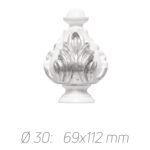 Rustik Perde Borusu 30 mm - Beyaz Gümüş Metal - Nilüfer - Görsel 2