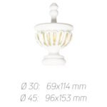 Rustik Perde Borusu 30-45 mm - Beyaz Altın Eskitme Metal - Aurelios - Görsel 2