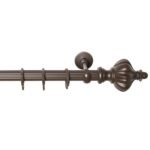 Rustik Perde Borusu 30 mm - Kahverengi Eskitme Metal - Taç