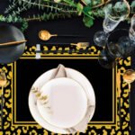 Siyah Klasik Büst Desenli Amerikan Servis Takımı – 4’lü Set (35x50 cm) - Görsel 2