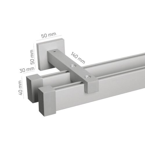 Tek Kanallı Alüminyum Metal Perde Rayı Dikdörtgen Başlıklı Vectra LT3512