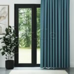 Turkuaz Mat Fitilli Kadife Fon Perde | Elvey - Görsel 2