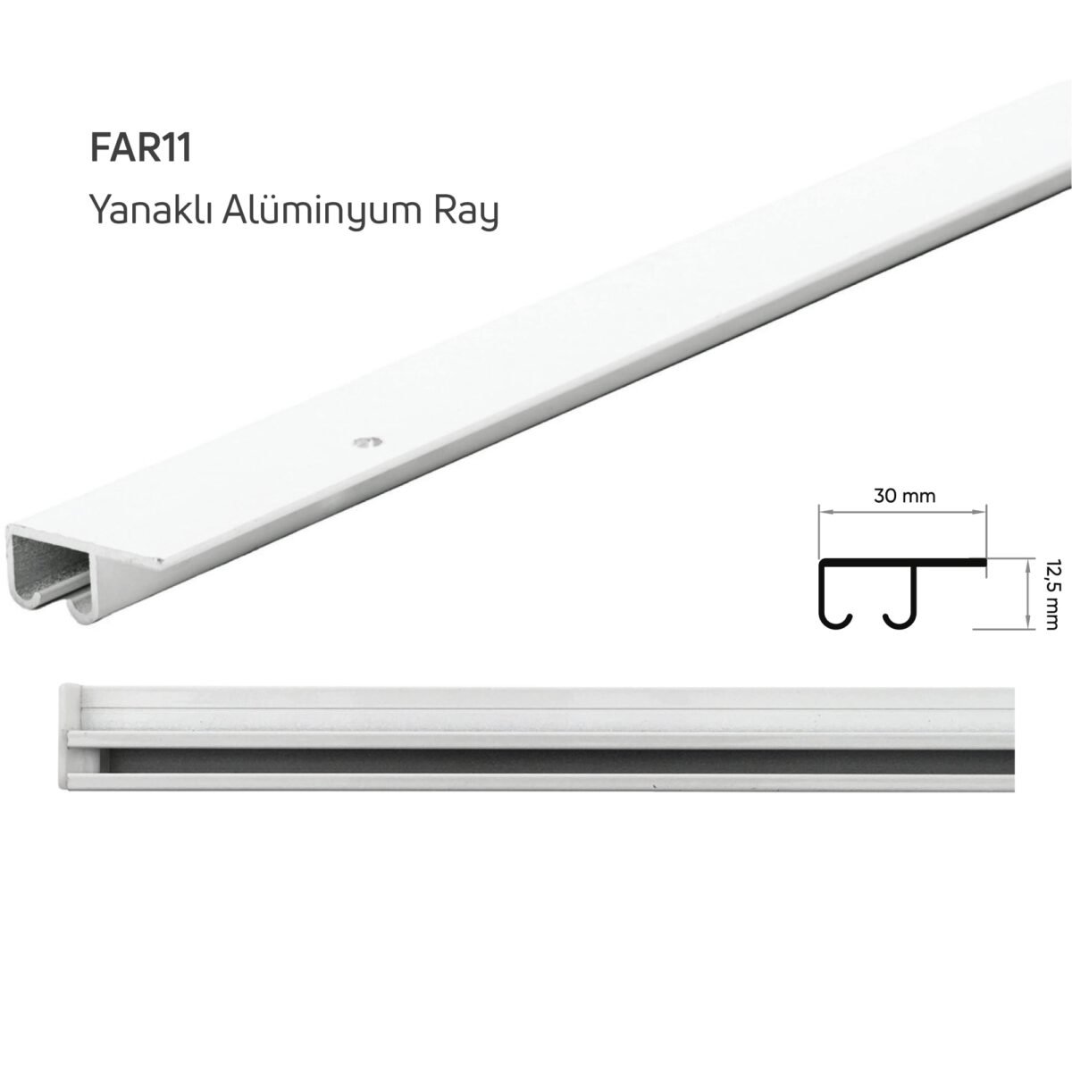 Yanaklı Tekli Alüminyum Ray - Görsel 2