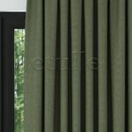 Yeşil Keten Desen Efekli Dökümlü Fon Perde | Ezri