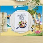 Beach Fun – Looney Çizgi Film Karakterleri Desenli Amerikan Servis Takımı  - 4'lü Set (35X50 cm)