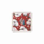 Red - White Rose Pleksi Tepsi - PT2105 - 25x25cm