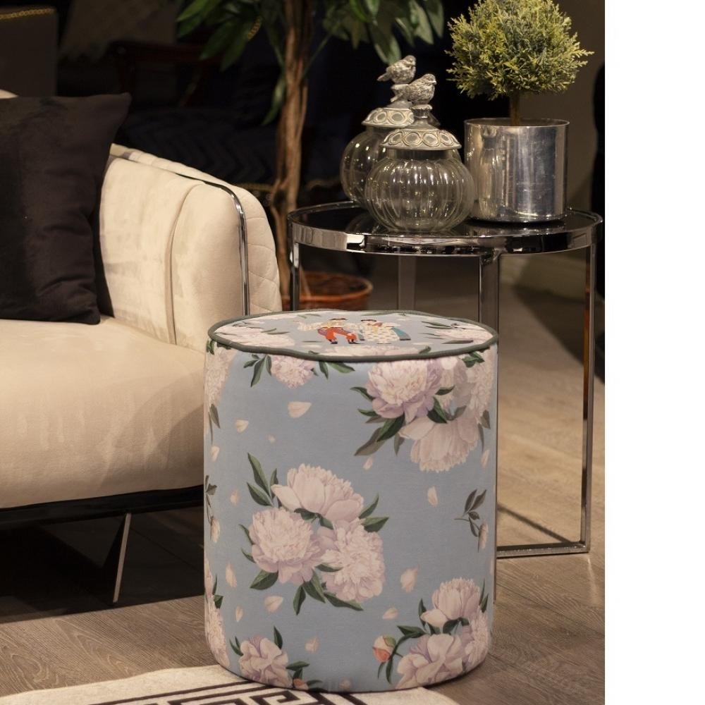 foto1_e2e63be3-37b9-4aa9-97f4-d917a277ff5a Blue-White Rose Puf - Görsel 1