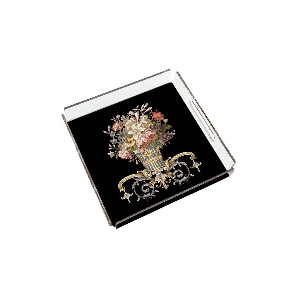 foto2_2726526d-e84f-407a-ab2c-cfcae9ec6ca8 Figüratif Çiçek Pleksi Tepsi -PT2128 - 25x25cm - Görsel 1