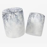 Blue Mini Flowers Puf - Görsel 2