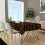 Sarı-Siyah Kare Masa Örtüsü 160x220CM - Görsel 3