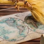 Vintage Dünya Haritası Pleksi Tepsi - PT2118 - 40x24cm - Görsel 3