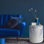 Blue Mini Flowers Puf - Görsel 3