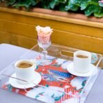 Red - White Rose Pleksi Tepsi - PT2105 - 25x25cm - Görsel 3