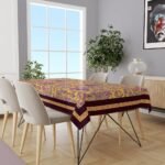 Mor Damask Desen Masa Örtüsü 160x220CM - Görsel 4