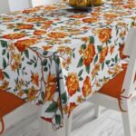 Orange Lotus Masa Örtüsü 160x220CM - Görsel 4
