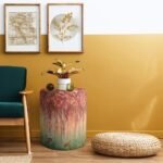 Red Mini Flowers And Gazels Puf - Görsel 5