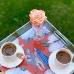 Red - White Rose Pleksi Tepsi - PT2105 - 25x25cm - Görsel 5