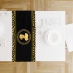 Siyah Büst Detaylı Runner Örtüsü 140x45CM - Görsel 4