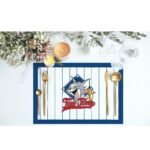 Lacivert Çizgili Tom & Jerry Kumaş Amerikan Servis 4'lü Set 35X50CM