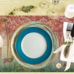 Geyik ve Orman Desenli Çiçekli Ağaçlı Pastel Tasarım - 4’lü Amerikan Servis (30x50 cm) - Görsel 4