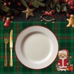 Santa Bear Ekose Amerikan Servis – Yılbaşı Sofraları İçin Teddy Kumaş - 4'lü Set (30x50 cm) - Görsel 6