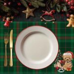 Santa Bear Ekose Amerikan Servis – Yılbaşı Sofraları İçin Teddy Kumaş - 4'lü Set (30x50 cm) - Görsel 7