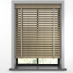 50 mm Hasır Antrasit Şeritli Kahve Kumaş Jaluzi - Görsel 9