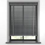 50 mm Hasır Antrasit Siyah Desenli Koyu Gri Kumaş Jaluzi - Görsel 9