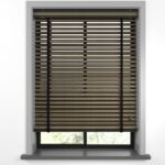 50 mm Hasır Krem Şeritli Siyah Kumaş Jaluzi - Görsel 9