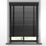 50 mm Hasır Gri Geometrik Şeritli Siyah Kumaş Jaluzi - Görsel 9