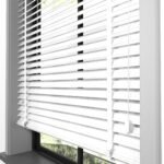 50 mm Hasır Dokulu Beyaz Kumaş Jaluzi - Görsel 8