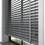 50 mm Hasır Antrasit Siyah Desenli Koyu Gri Kumaş Jaluzi - Görsel 8