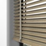 50 mm Hasır Antrasit Şeritli Kahve Kumaş Jaluzi - Görsel 7