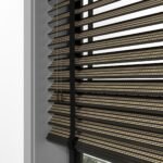 50 mm Hasır Krem Şeritli Siyah Kumaş Jaluzi - Görsel 7