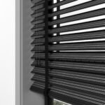 50 mm Hasır Gri Şeritli Siyah Kumaş Jaluzi - Görsel 7