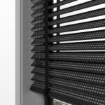 50 mm Hasır Gri Geometrik Şeritli Siyah Kumaş Jaluzi - Görsel 7