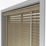 50 mm Hasır Antrasit Şeritli Kahve Kumaş Jaluzi - Görsel 6